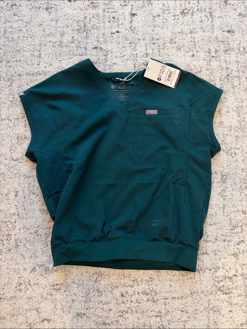 Figs Deep Teal V-Neck Scrub Top